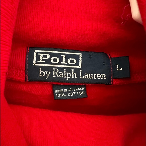 Polo By Ralph Lauren 100% Cotton Red Christmas Sweater Size Large - Picture 4 of 5
